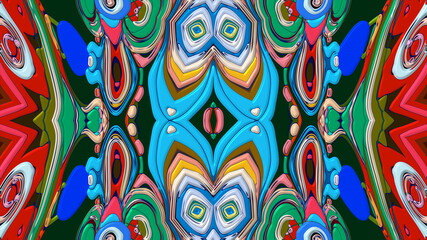 Colorful symmetrical abstract kaleidoscope background pattern for summer 
