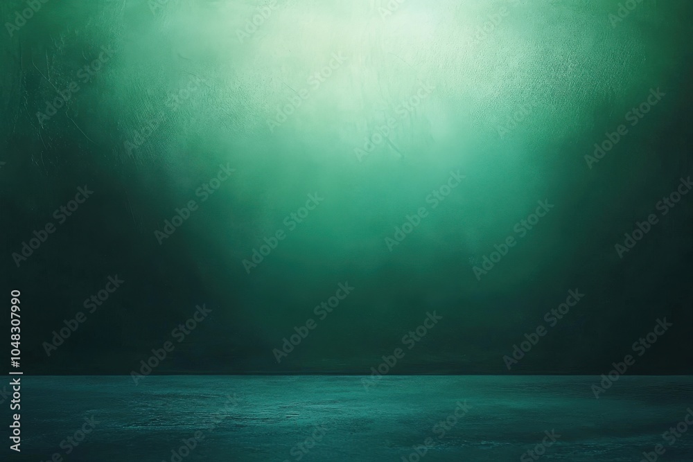 Poster gradient emerald backdrop featuring soft grainy radiance and textured light-dark variation for artis