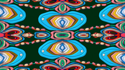 Colorful symmetrical abstract kaleidoscope background pattern for summer 