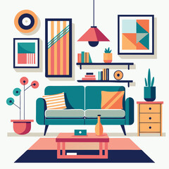 vector illustration of a living room