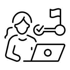 Progress icon in line style