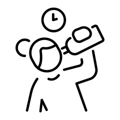 Water intake icon in line style 