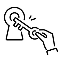 Key to success icon in linear style