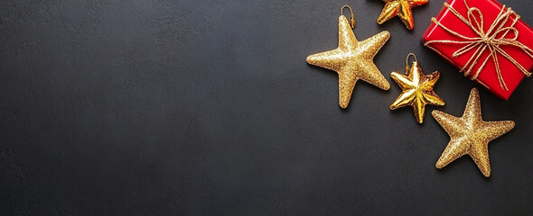 Christmas gift box and xmas tree background