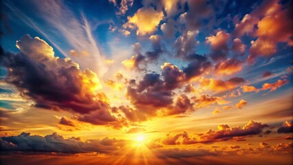 Naklejka premium Vintage Style Time Lapse of Stunning Clouds at Sunrise or Sunset for Captivating Aesthetic Photography