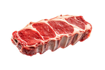 Obraz premium Fresh rack of Lamb, isolated on white background, showcasing culinary concept.