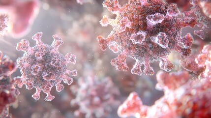 Microscopic View of Rotavirus 3D Rendered Virus Structure