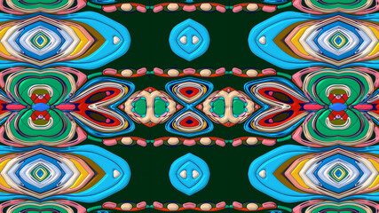 Colorful symmetrical abstract kaleidoscope background pattern for summer 