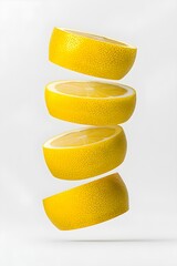 Vibrant Lemon Slices Floating Above