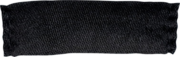 Blank black clothing tag label isolated on white background