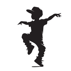 Hip hop dance child - vector image of child dance - dancing image 