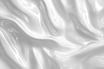 Obraz premium Elegant silky white glimmering waves on a transparent textured surface. Abstract flowing elevated marble surface, protrusion, or relief map. Simple wide background design. Three-dimensional imagery