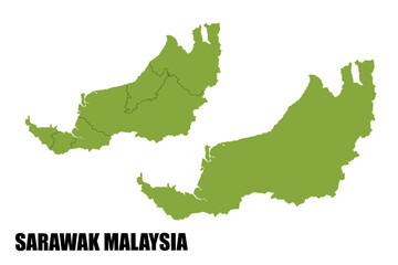 detailed map of sarawak Malaysia with two model options