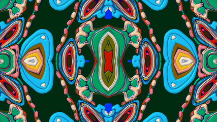 Colorful symmetrical abstract kaleidoscope background pattern for summer 