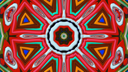 Colorful symmetrical abstract kaleidoscope background pattern for summer 