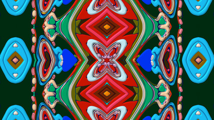 Colorful symmetrical abstract kaleidoscope background pattern for summer 