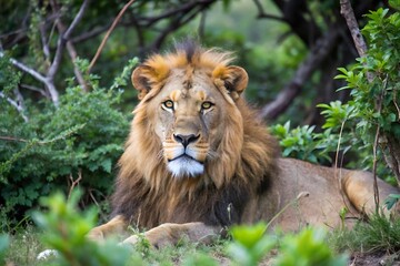 Wild Lion in Nature