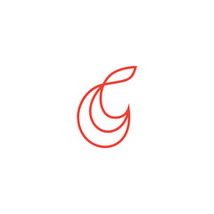 C letter logo with minimalist line art design style