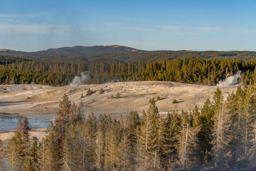 Porcelain Basin at Norris Geyser Basin. Yellowstone National Park , Wyoming. Hydrothermal System