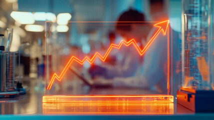 Growth chart neon, concept of business success and development, growth strategy	
