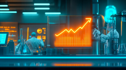 Growth chart neon, concept of business success and development, growth strategy	
