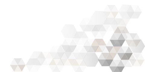 Abstract modern white background with luxury gold hexagon pattern.