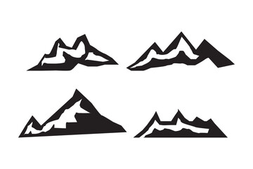 Set of mountain silhouette vector illustration