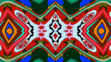 Colorful symmetrical abstract kaleidoscope background pattern for summer 