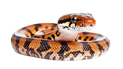 Obraz premium Beautiful snake, isolated on transparent background, showcasing vibrant colors and patterns.