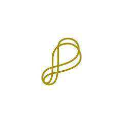 Naklejka premium Luxury D letter logo with line art design style