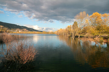 Lake in late autumn, Kislovodsk, Russia.