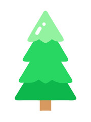 Fototapeta premium a simple illustration of a green pine tree. The tree has a triangular shape with three layers of green branches, each layer slightly darker than the one above it