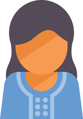 Faceless female avatar icon, ideal for website or app, representing a user or customer