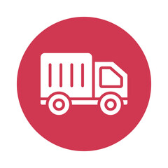 Delivery Truck vector Gylph Circle Design icon. Volunteering Symbol on White background EPS 10 File