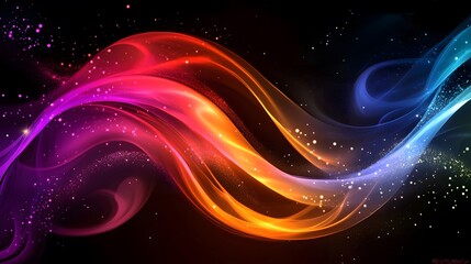 Fototapeta premium Abstract, colorful background with wavy shapes, creating an artistic and dynamic wallpaper design.