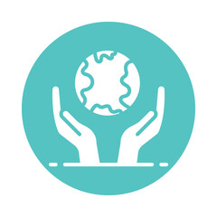 Save The World vector Gylph Circle Design icon. Volunteering Symbol on White background EPS 10 File