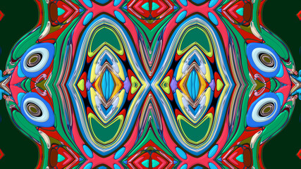 Colorful symmetrical abstract kaleidoscope background pattern for summer 