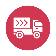 Delivery Truck vector Gylph Circle Design icon. Volunteering Symbol on White background EPS 10 File