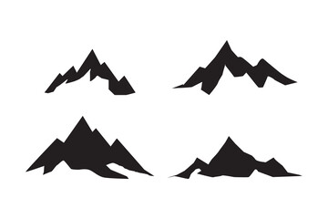 mountain silhouette vector icon set