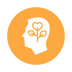 Wellbeing vector Gylph Circle Design icon. Volunteering Symbol on White background EPS 10 File