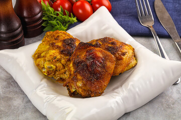 Roasted chicken thighs  with spices