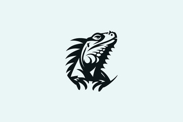Unique tribal design of an iguana with intricate detailing