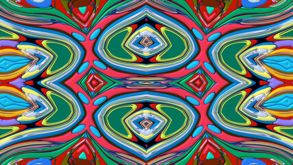 Colorful symmetrical abstract kaleidoscope background pattern for summer 