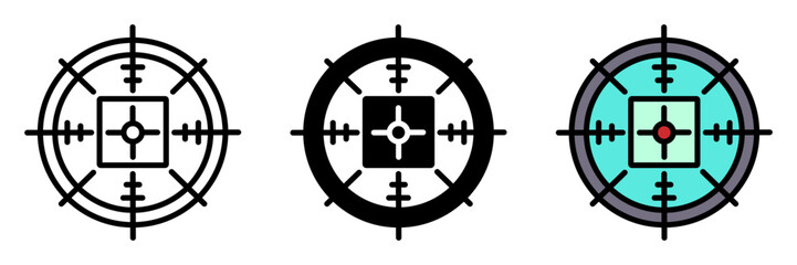 Crosshair Icon, A targeting reticle used for aiming in shooting games, helping players achieve accuracy when aiming at opponents or targets.