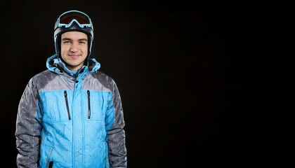 青いスキーウェアを着たスキー選手