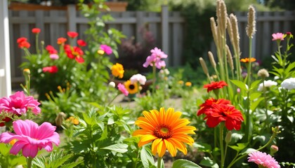 Colorful Flowers in a Summer Garden,