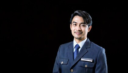 鉄道会社の社員風の男性
