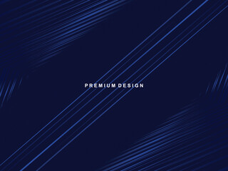 Premium background design with diagonal dark blue stripes pattern. Vector horizontal template for digital lux business banner, contemporary formal invitation, luxury voucher, prestigious gift certific