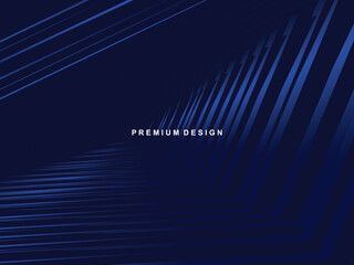 Premium background design with diagonal dark blue stripes pattern. Vector horizontal template for digital lux business banner, contemporary formal invitation, luxury voucher, prestigious gift certific