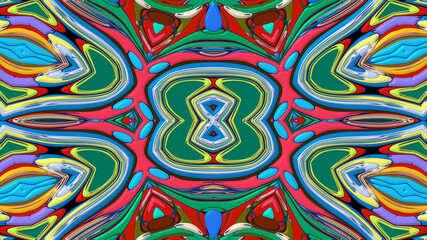 Colorful symmetrical abstract kaleidoscope background pattern for summer 